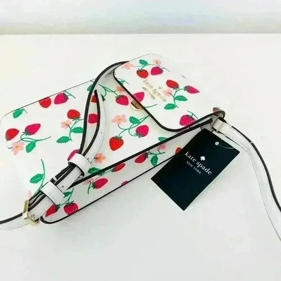 Kate Spade Purse Strawberry Vine North South Phone Crossbody - Picture 7 of 10